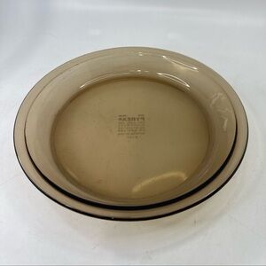 Vintage Pyrex AMBER BROWN GLASS Pie Plate Dish #209